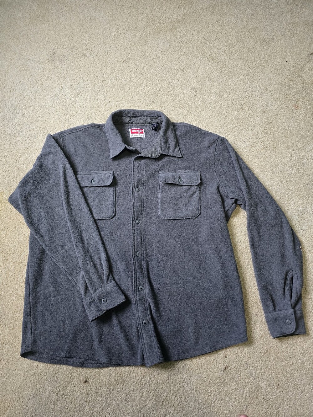 Wrangler Men's Charcoal Gray Fleece Shirt Jacket